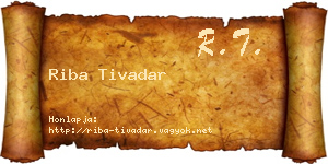 Riba Tivadar névjegykártya